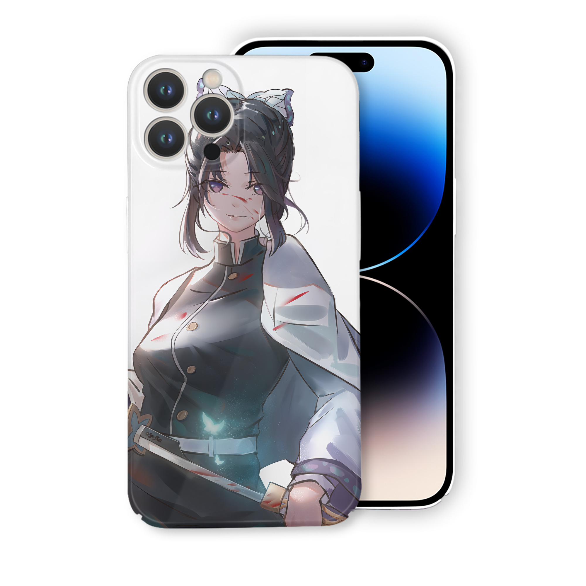 （画像用） 鬼滅の刃（きめつのやいば）蟲柱-胡蝶 しのぶ／こちょう しのぶ Kochou Shinobu 【iPhone 14シリーズ対応】ハードケース
